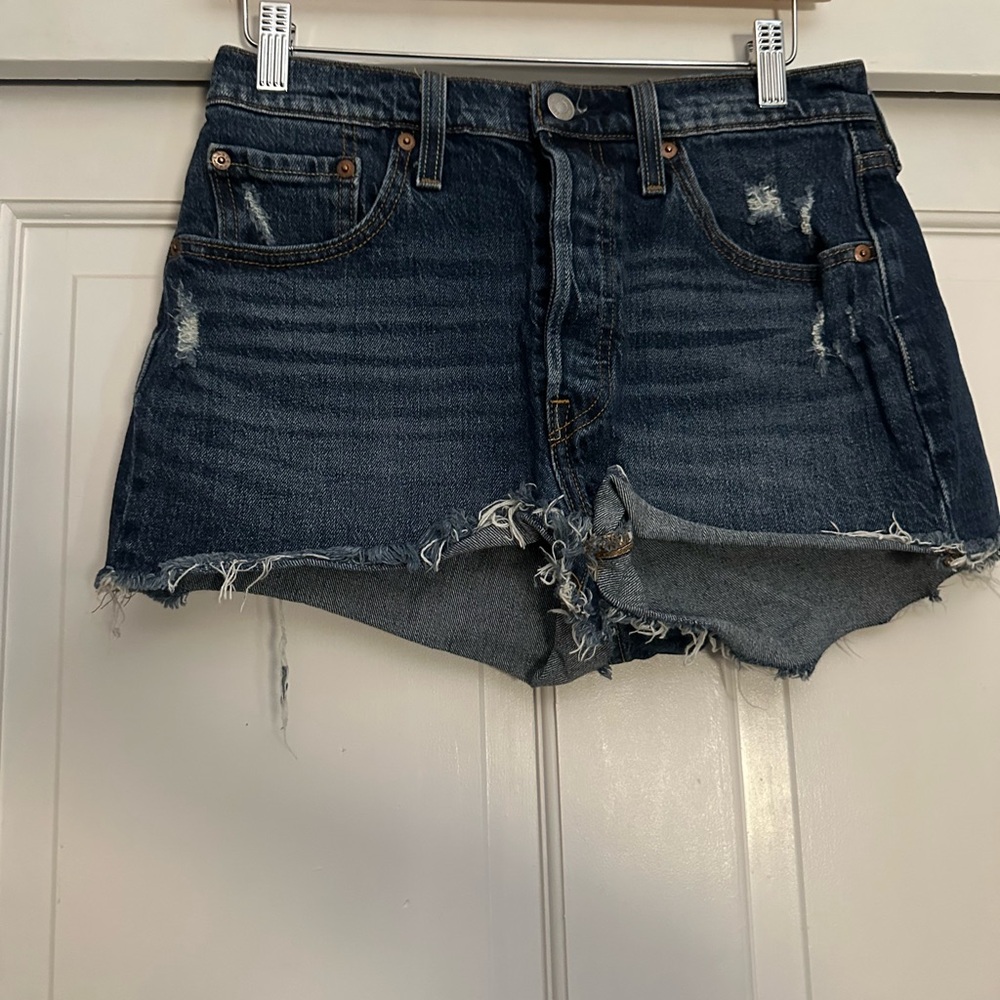 Levi's Blue Jean Shorts Distressed Cut-Off Style